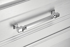 ASB-Woodline Шкаф пенал Венеция 40 R подвесной белый патина серебро – фотография-6